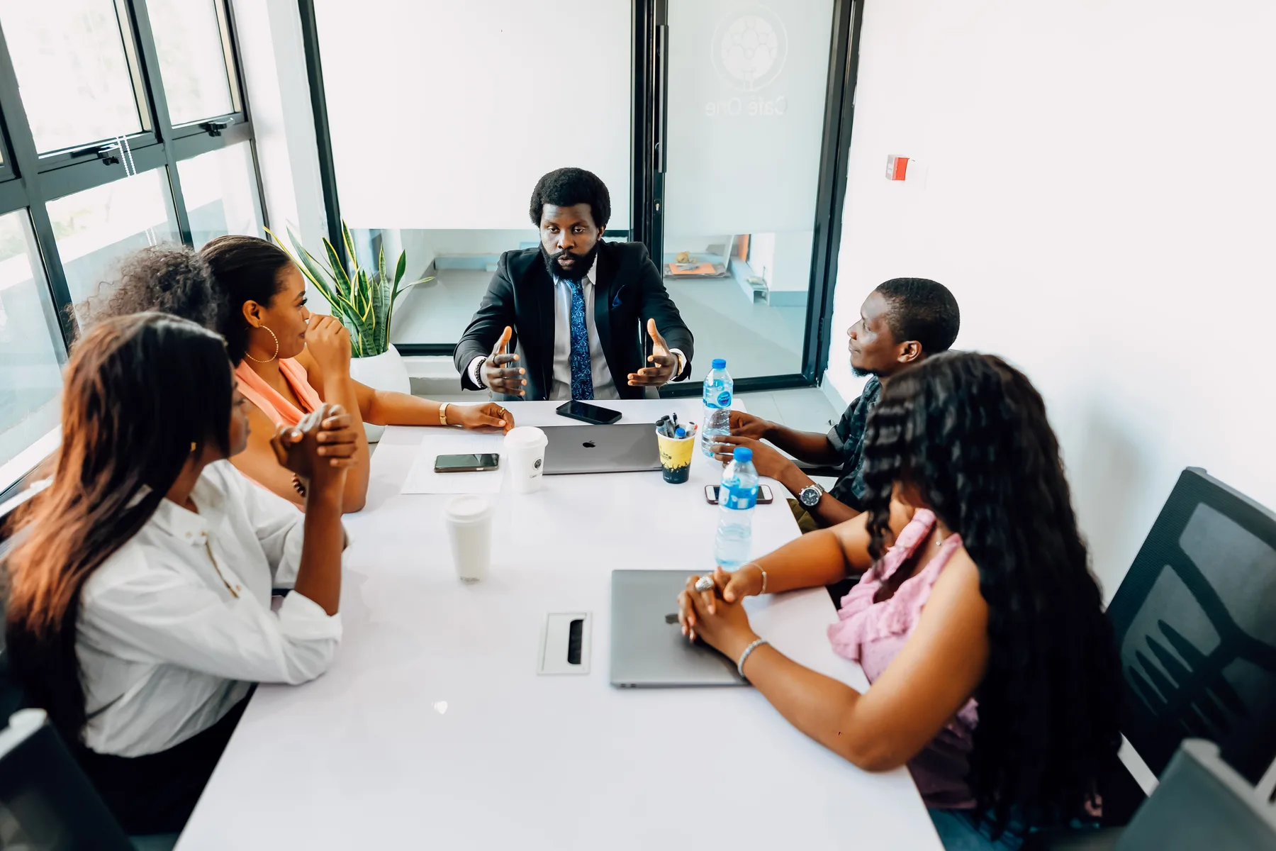Business leaders in a partnership and strategy meeting